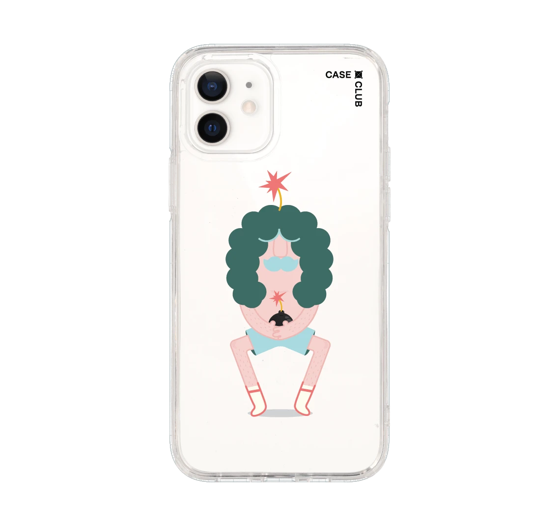 iphone 12/12 pro clear case bomber man
